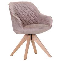 KRZESŁO Z PODŁOKIETNIKAMI COOL - kolor dębowy/kolor naturalny, Lifestyle, tkanina/drewno (60/83/65cm) - Landscape