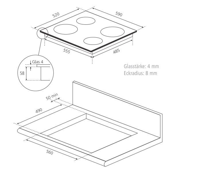 Induktionskochfeld Sistant IK6003 - KONVENTIONELL (59,0/5,8/52,0cm) - Sistant