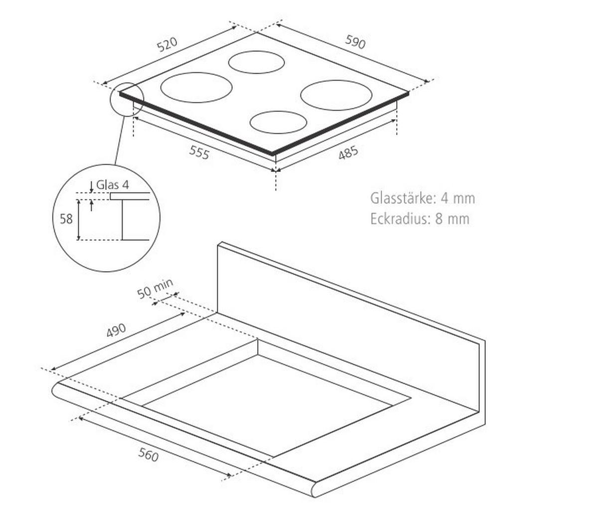 Induktionskochfeld Sistant IK6003 - KONVENTIONELL (59,0/5,8/52,0cm) - Sistant