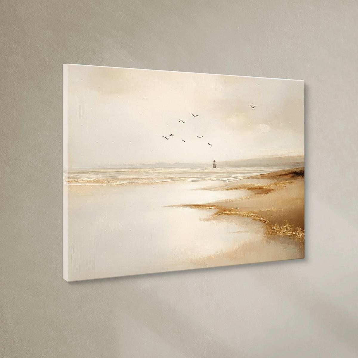 Leinwandbild CA Beige - Beige, Basics, Holz/Textil (70/100cm)