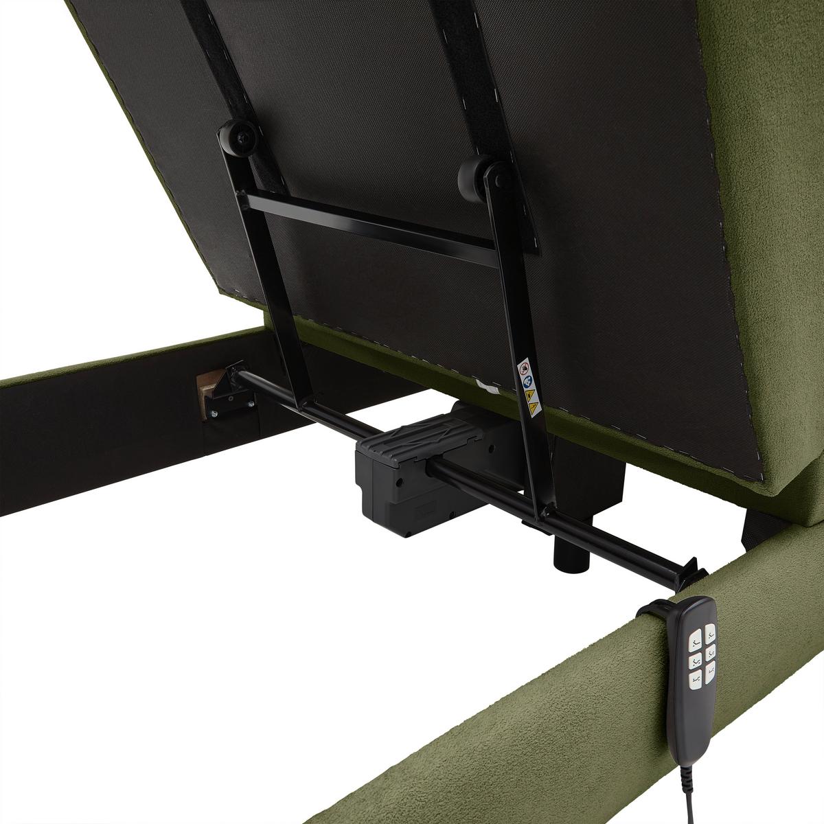 Boxspring Krevet Dixon - maslinasto zelena/crna, Konvencionalno, drvni materijal/drvo (100/200cm) - Premium Living