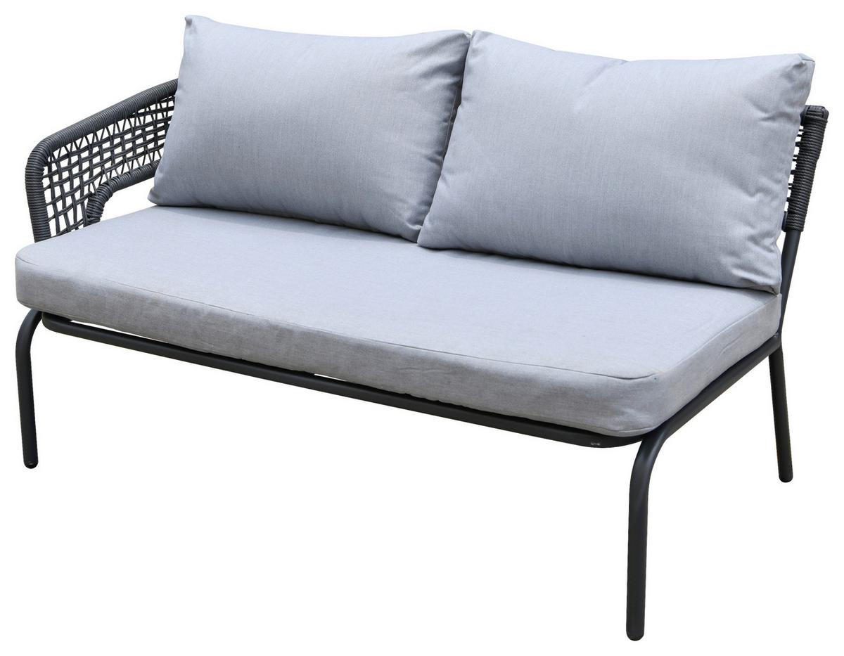 Loungegarnitur Lyon in Anthrazit/Hellgrau - Anthrazit/Hellgrau, Modern, Glas/Kunststoff (194/72/68cm) - Mömax