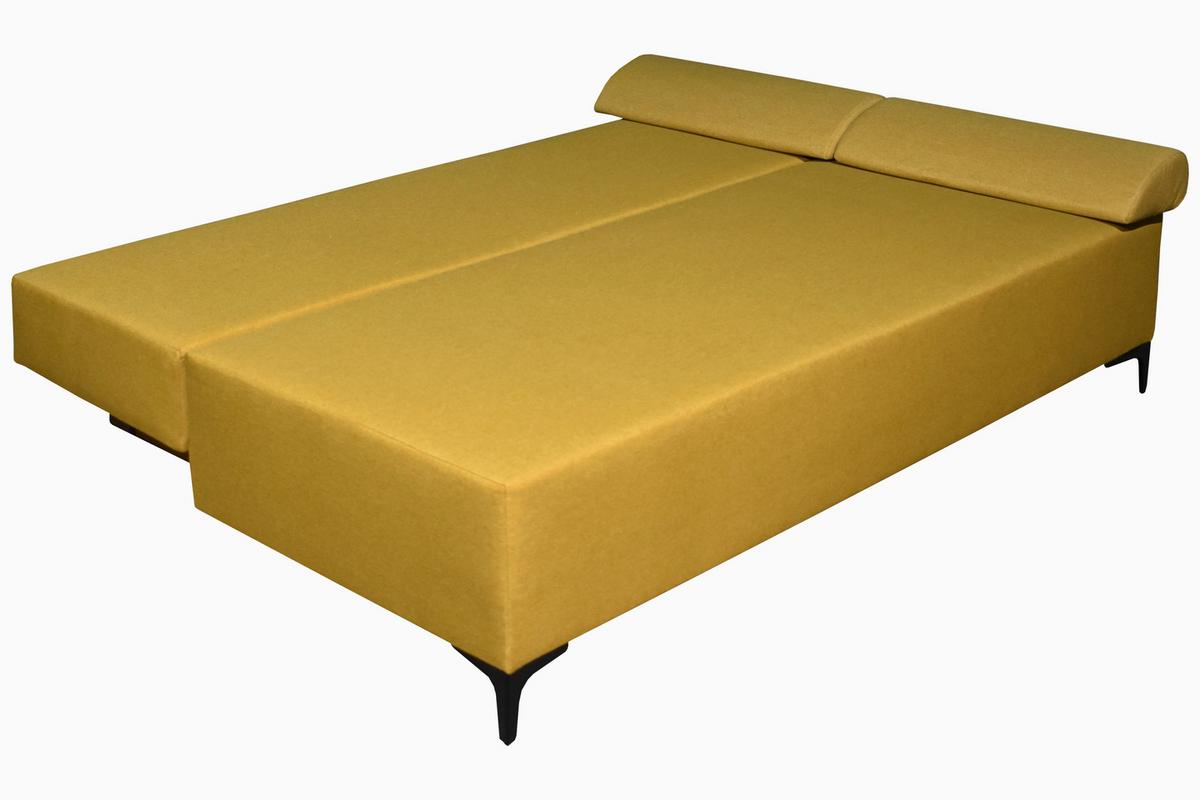 Canapea extensibila LONDON - galben muștar, Modern, lemn/metal (198/90/101cm) - Modern Living
