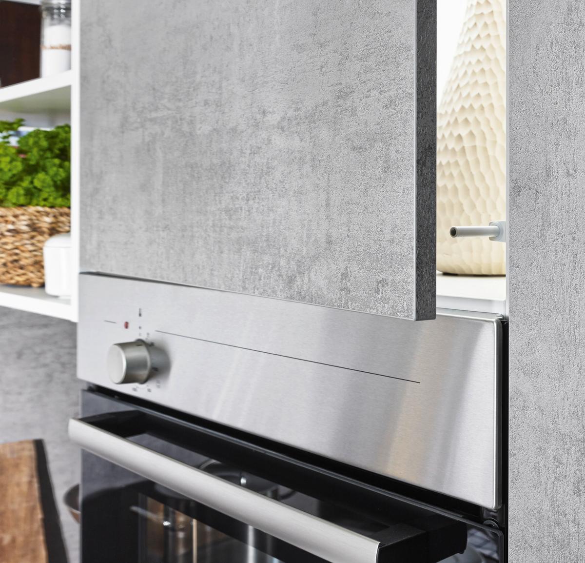 Eckküche Base o. Geräte ca. 275x185cm  Grau - Weiß/Grau, MODERN, Holzwerkstoff (275/185cm) - Express-Kuechen