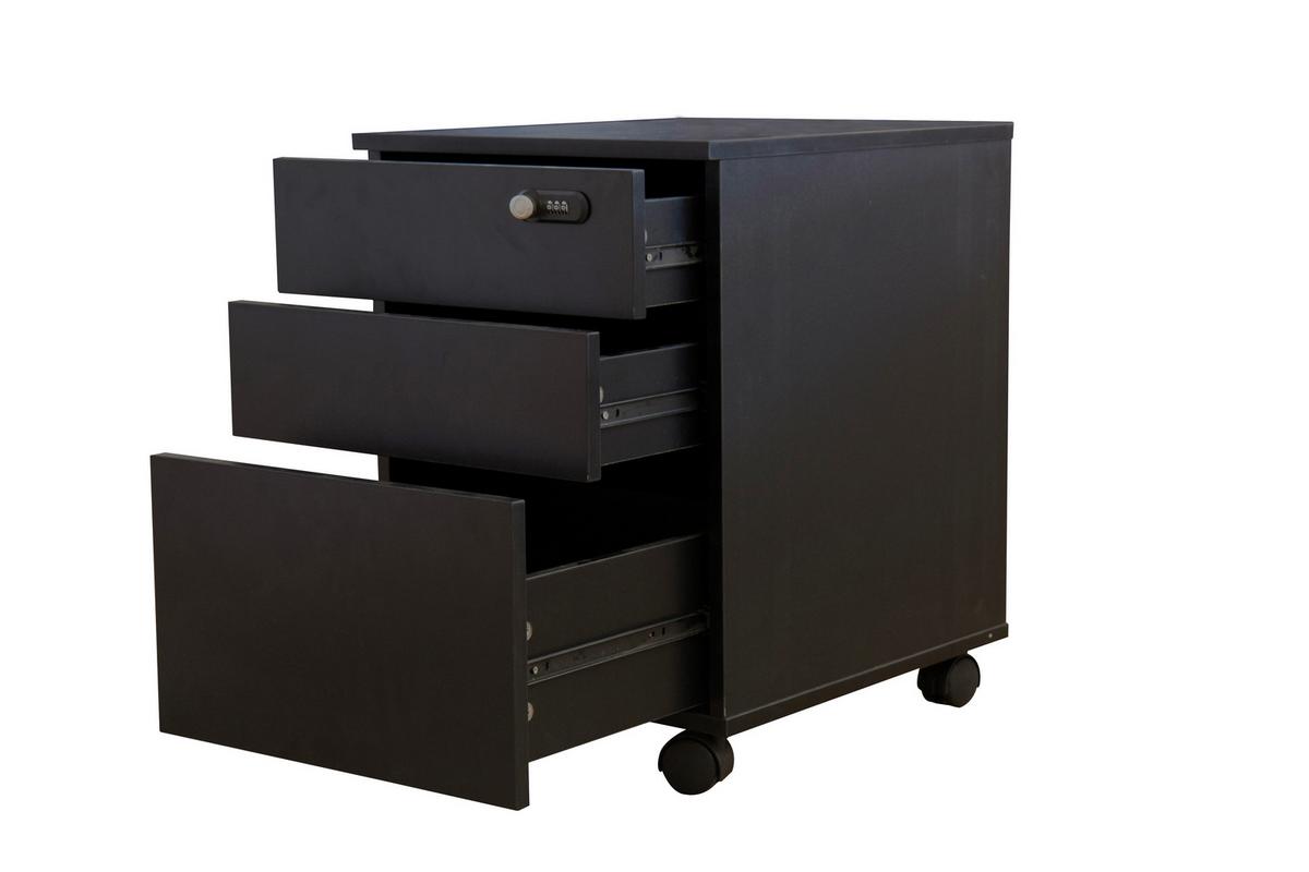KONTENER NA KÓŁKACH HSB05-SCH - czarny, Konventionell, materiał drewnopochodny/tworzywo sztuczne (40/48/56cm) - MID.YOU