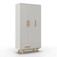 Drehtürenschrank Milan Weiß ca. 90x180x40 cm - Ecru/Weiß, MODERN, Holz/Holzwerkstoff (90/180/40cm) - Bessagi Home