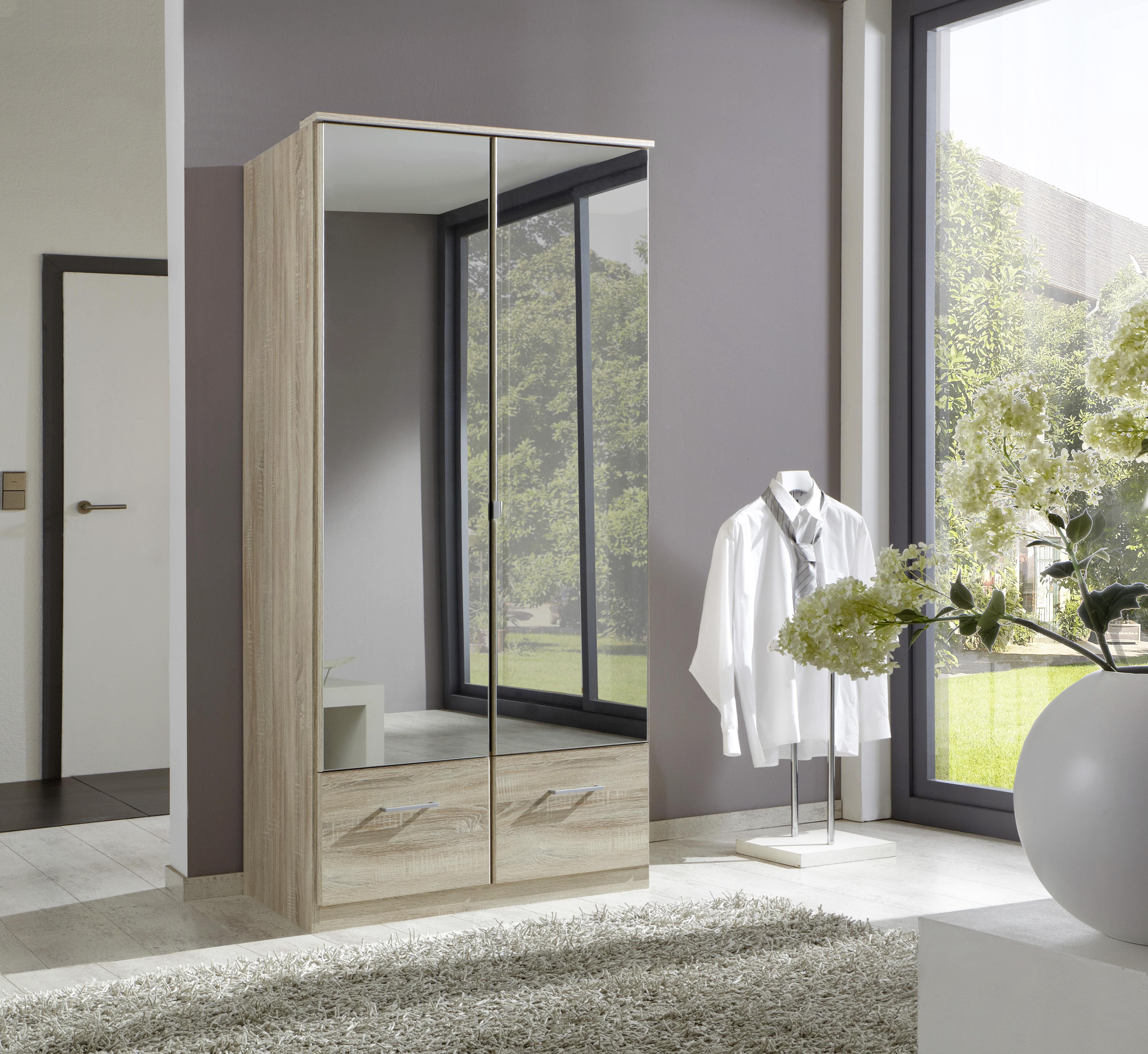 Ormar S Klasičnm Vratima Imago - boje hrasta/boje aluminija, Konvencionalno, staklo/drvni materijal (90/199/58cm) - Modern Living