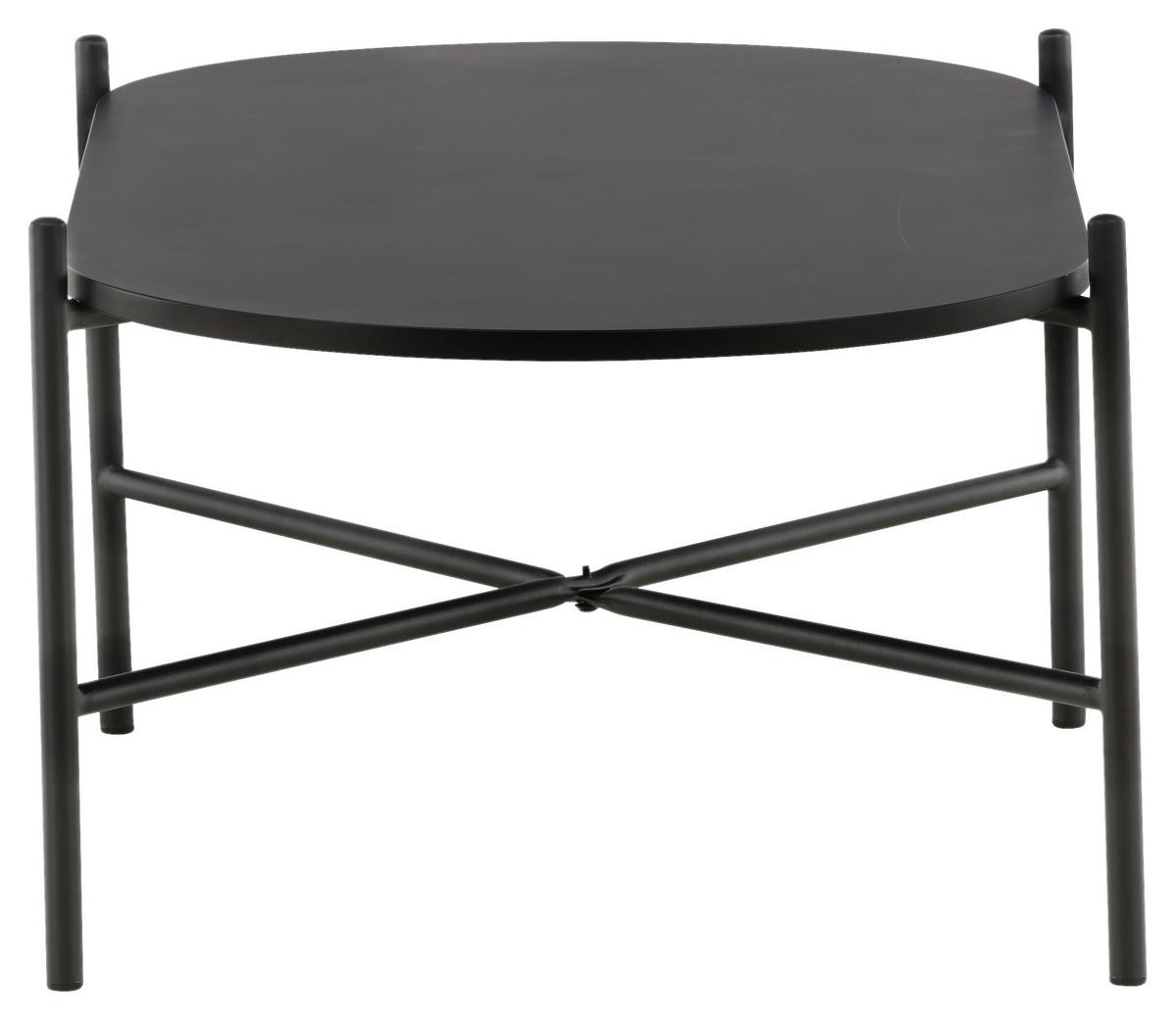 COUCHTISCH PUEBLO - Schwarz, Design, Holzwerkstoff/Metall (120/60/45cm) - Livetastic