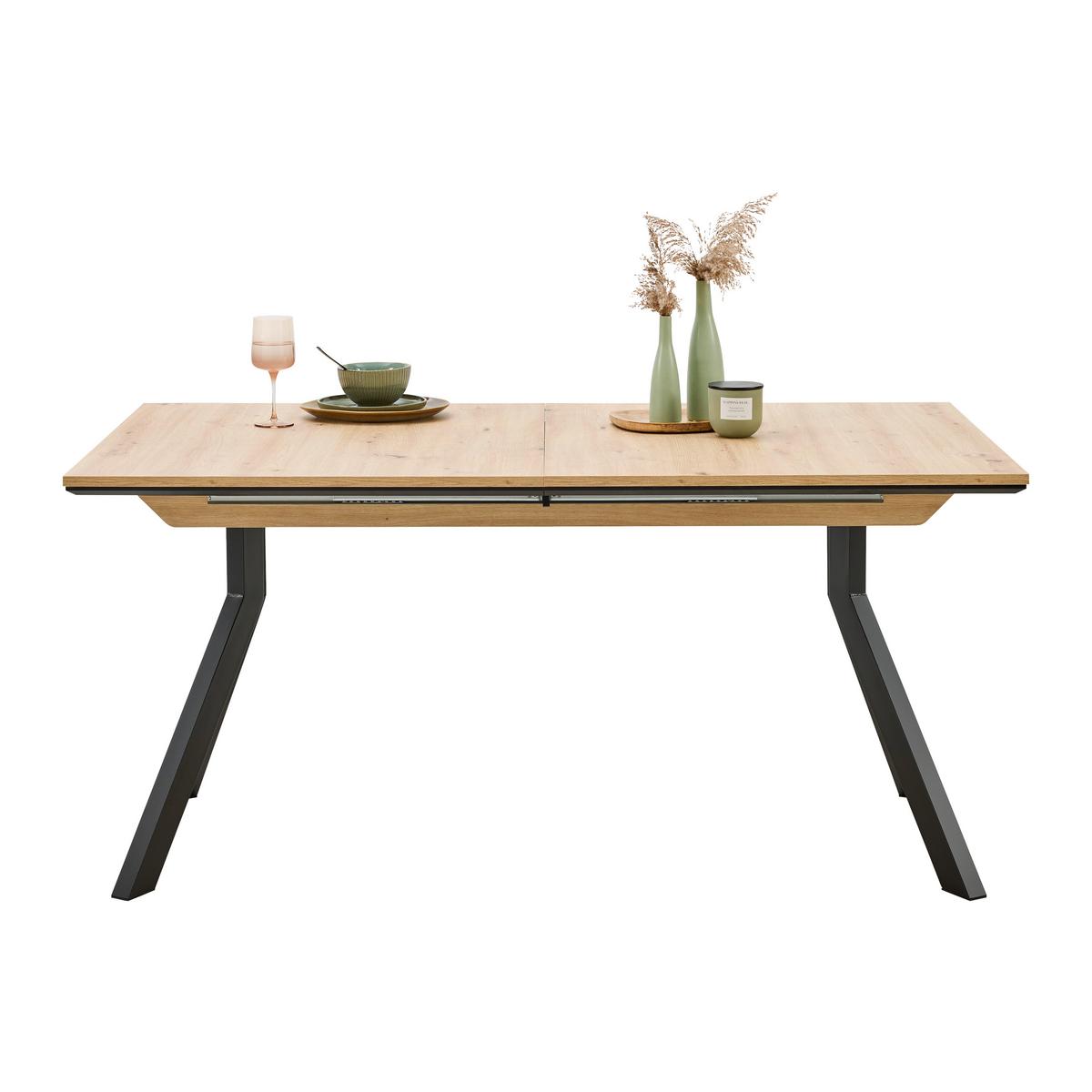 Ausziehtisch Mendosa 200 in Grau/Anthrazit - Anthrazit/Schwarz, Basics, Holzwerkstoff (160-200/90/75cm) - Premium Living