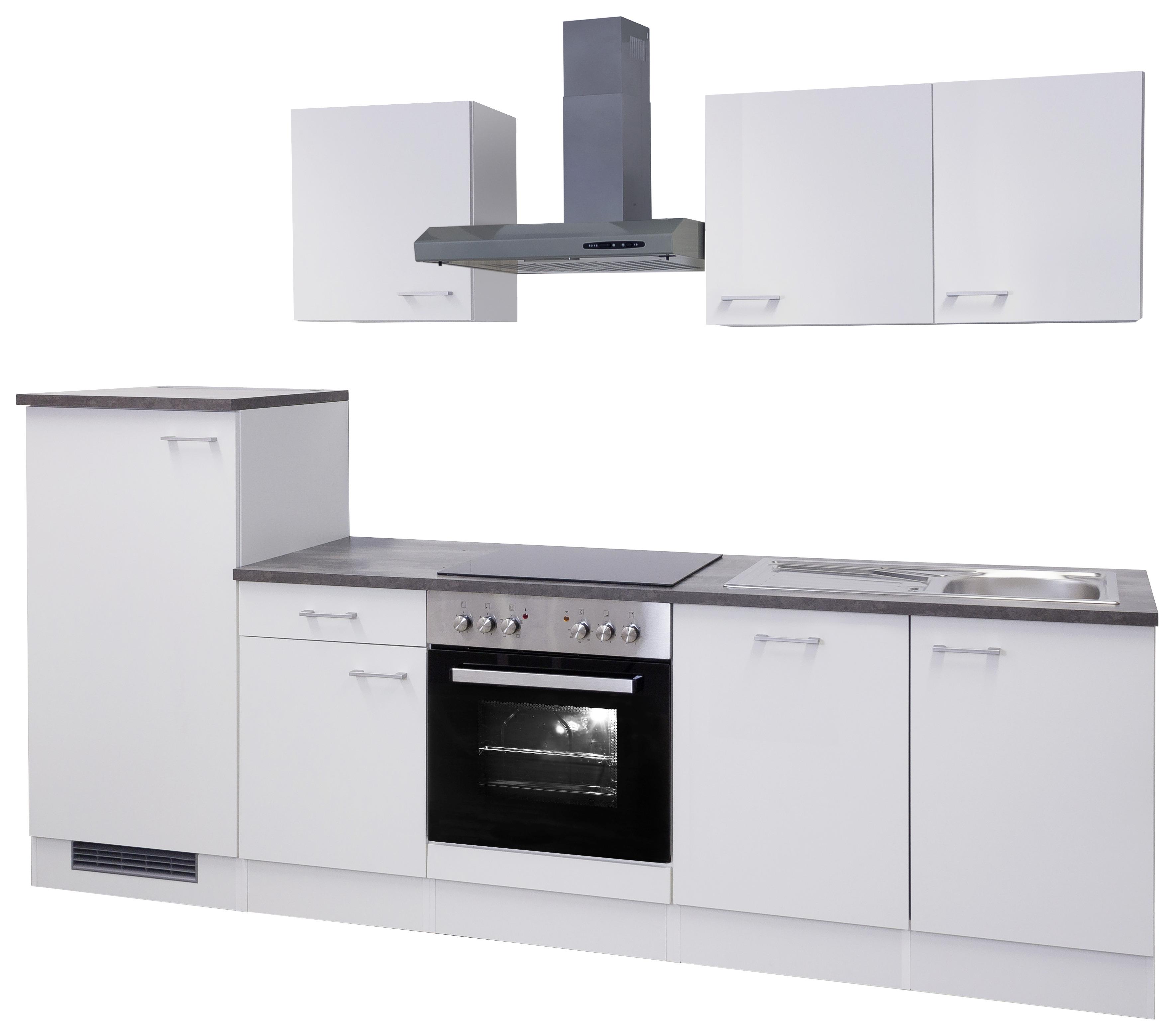 Kuhinjski Blok Lucca 280cm - sivo-smeđa/bijela, Konventionell, drvni materijal/plastika (280cm) - MID.YOU