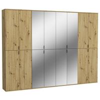 Garderobenschrank Projekt X ca. 244x193 cm Artisan Eiche - Schwarz, KONVENTIONELL, Glas/Holzwerkstoff (244/193/34cm) - MID.YOU