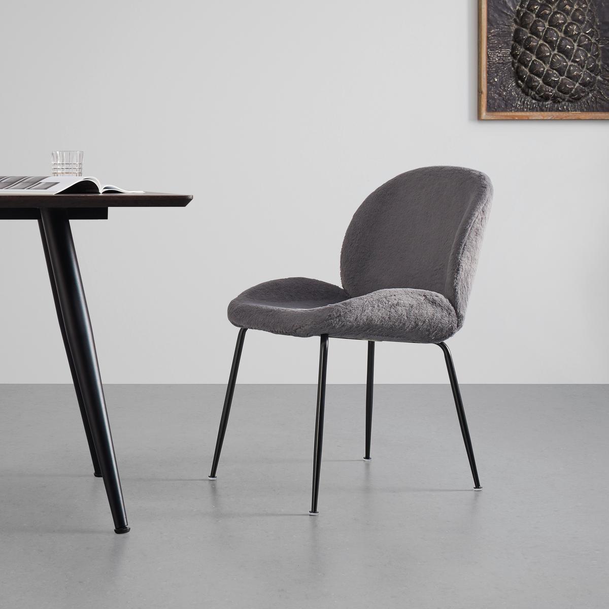 KRZESŁO CHIARA - czarny/szary, Modern, metal/drewno (49/82/63cm) - Bessagi Home