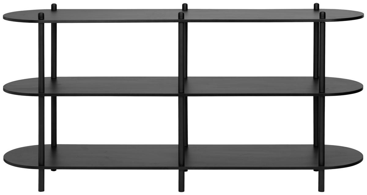 REGAŁ REGINA - czarny, Modern, materiał drewnopochodny/metal (160/70/38cm) - PBJ