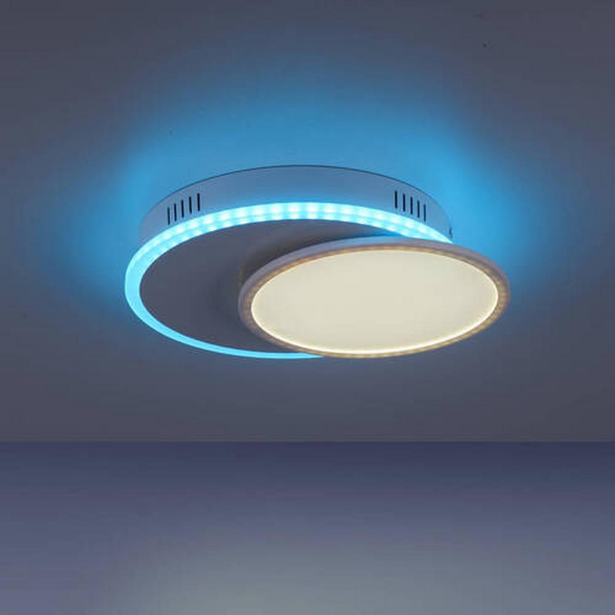 LED-Deckenleuchte Arenda Weiß max. 16 Watt - Weiß, Design, Kunststoff/Metall (45/33/7,5cm)