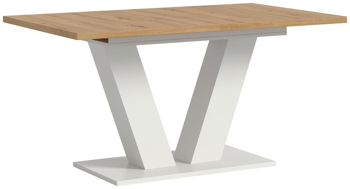 Ausziehtisch Marlon Eiche Artisan ca. 150-190x90x76 cm - Eiche Artisan/Weiß, Trend, Holzwerkstoff (150-190/90/76cm)