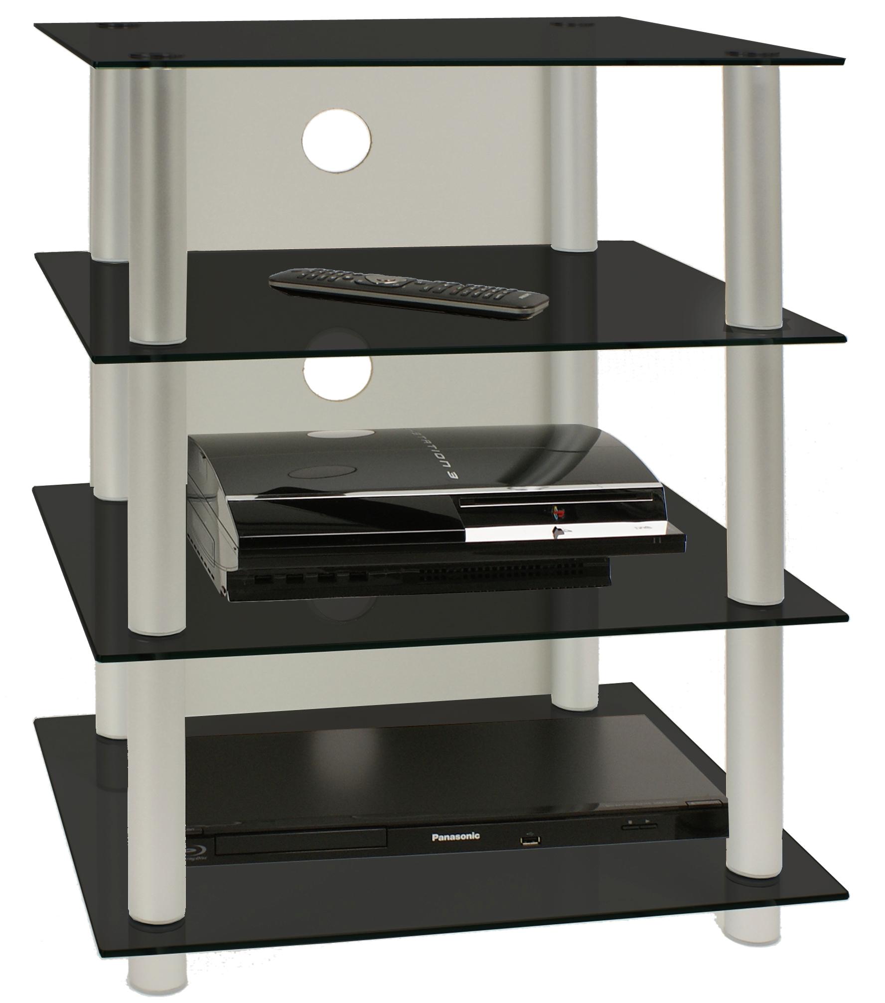 Phonotisch Blados ca. 54x70 cm Schwarz/Silber - Silberfarben/Schwarz, KONVENTIONELL, Glas/Metall (54/70/45cm) - MID.YOU