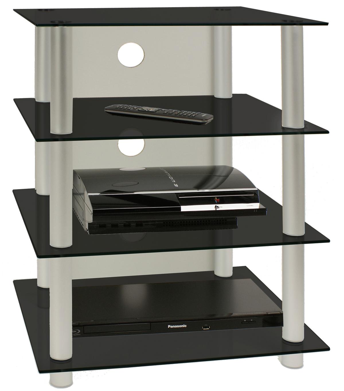 Phonotisch Blados ca. 54x70 cm Schwarz/Silber - Silberfarben/Schwarz, KONVENTIONELL, Glas/Metall (54/70/45cm) - MID.YOU