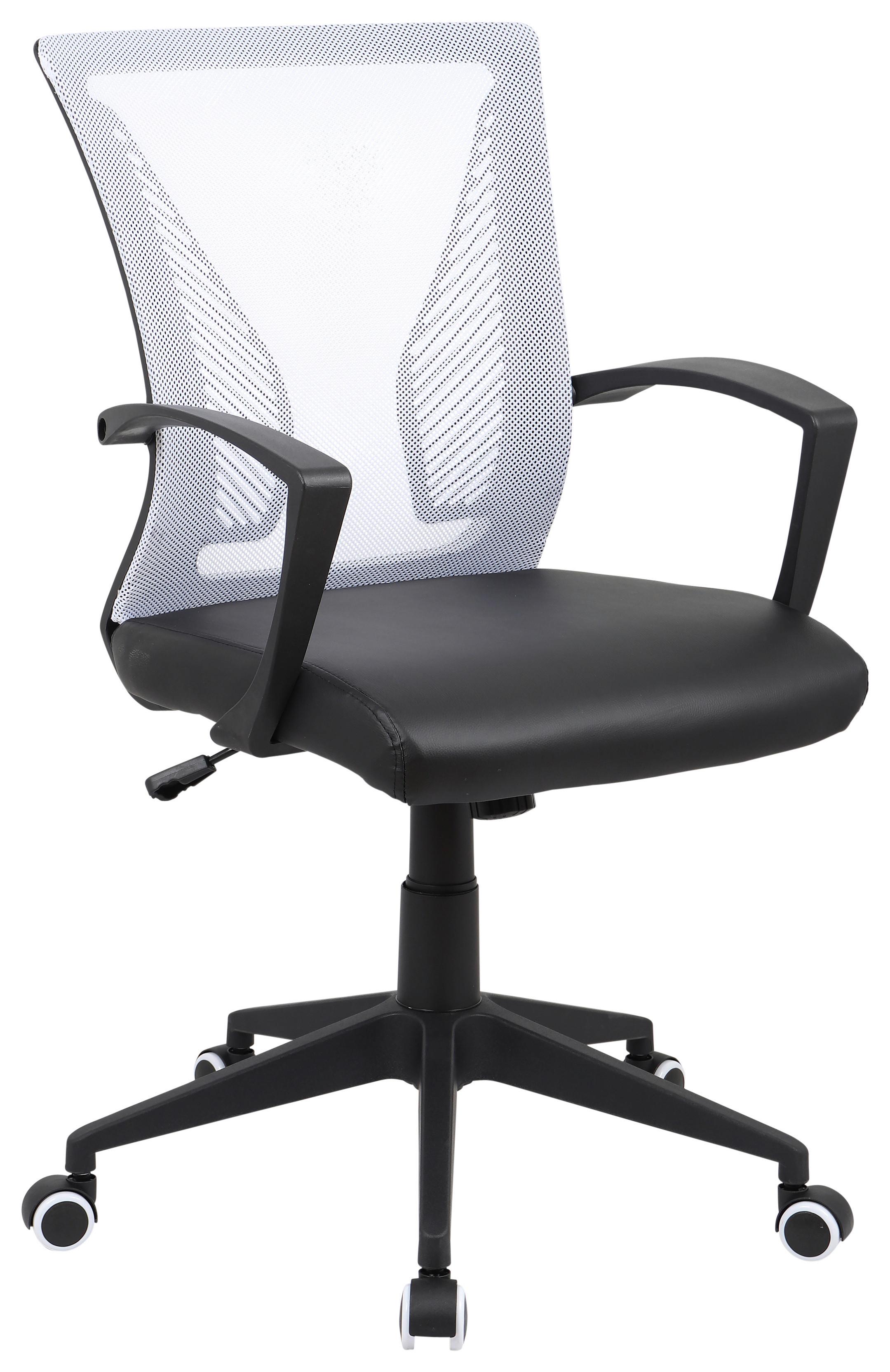 DREHSTUHL OFFILO PU - Weiss/Schwarz, Konventionell, Kunststoff/Metall (48/92/46cm)