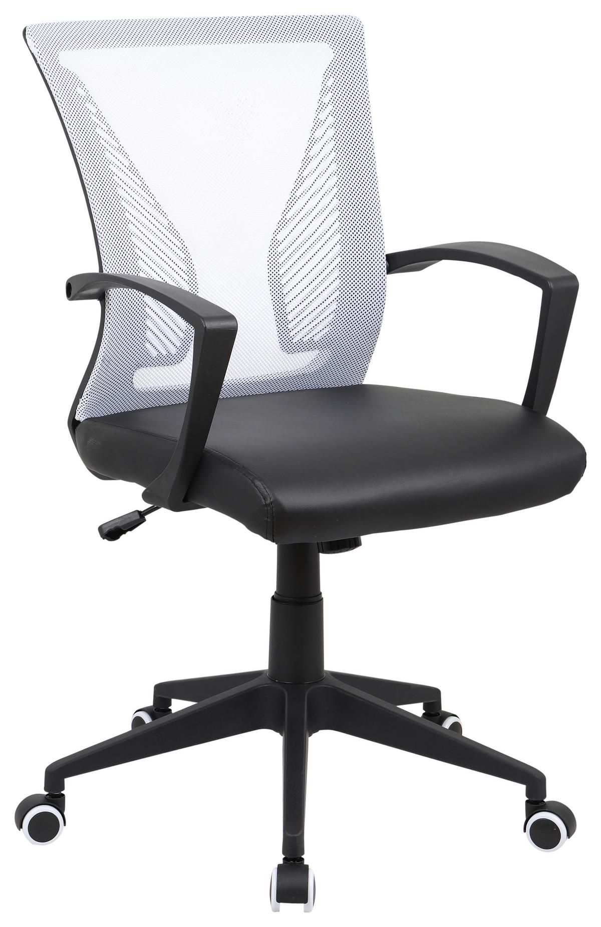 DREHSTUHL OFFILO PU - Weiss/Schwarz, Konventionell, Kunststoff/Metall (48/92/46cm)