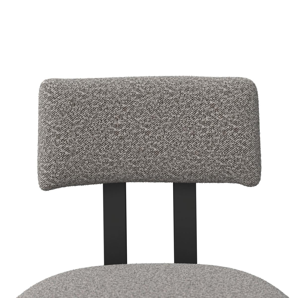 Barhocker Jonna Hellgrau Bouclé Gepolstert - Hellgrau/Schwarz, MODERN, Holz/Textil (51/102/54cm) - Bessagi Home