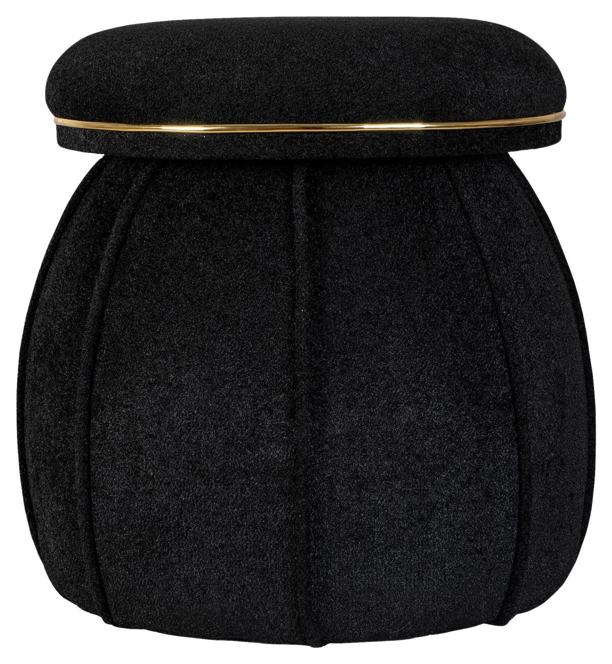 HOCKER CORIN 135 - Goldfarben/Schwarz, Design, Textil (51,5/55cm) - Kayoom