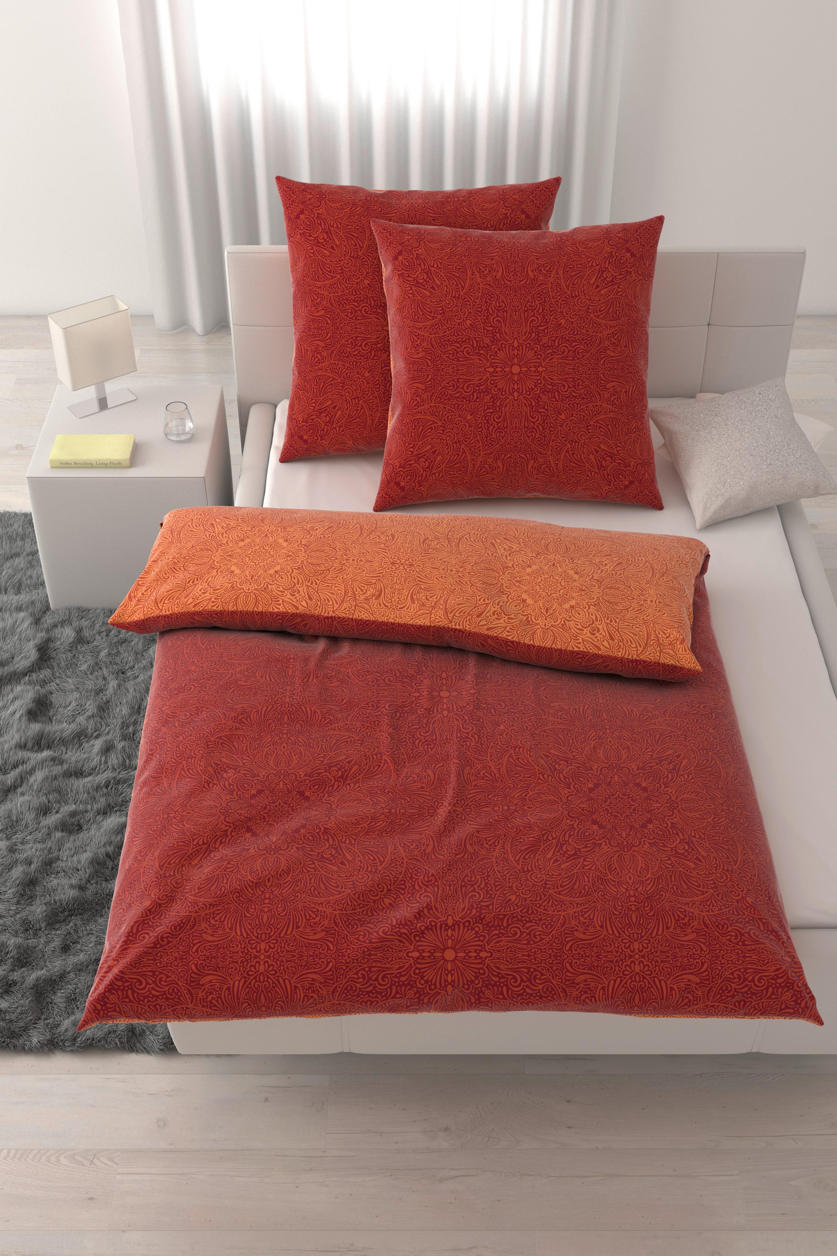 Bettwäsche Bella Wende XXL Rot ca. 200x200cm - Rot, MODERN, Textil (200/200cm) - Mömax
