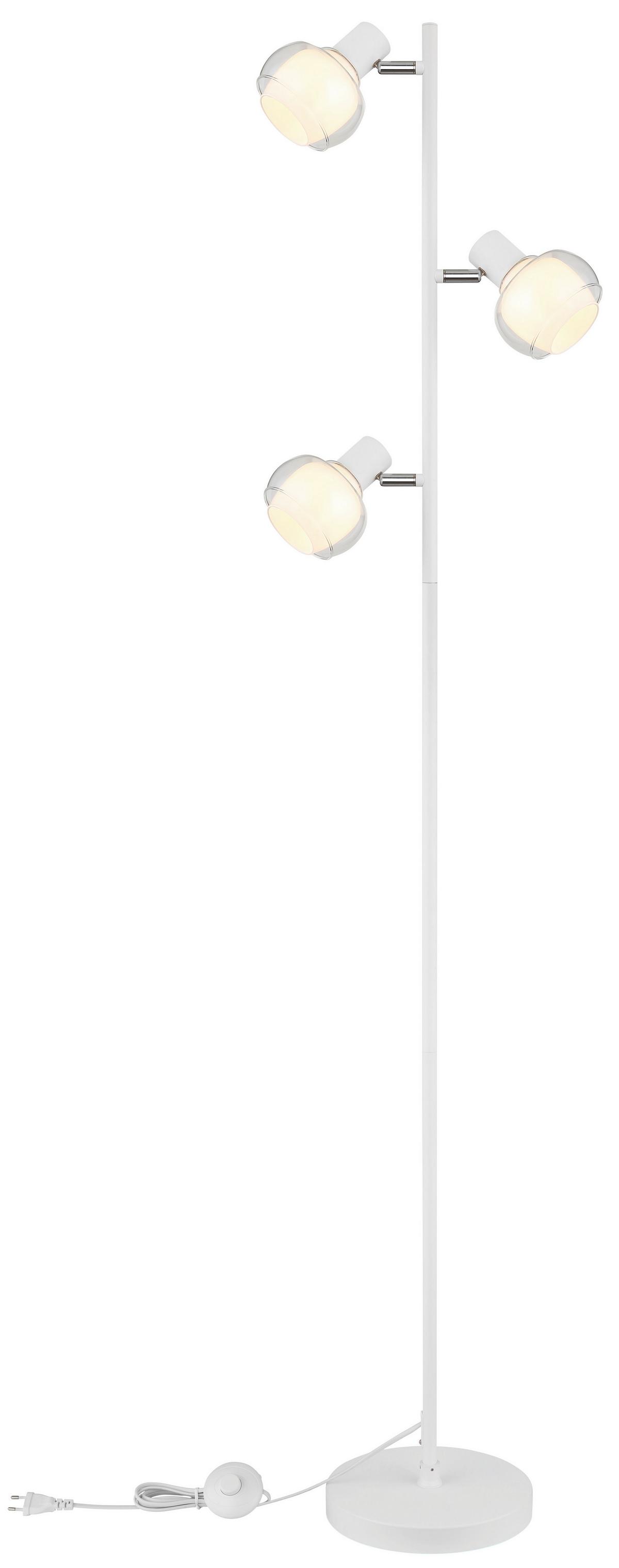 STEHLEUCHTE 54309SW - Klar/Weiss, Design, Glas/Metall (25/23/154cm) - Globo