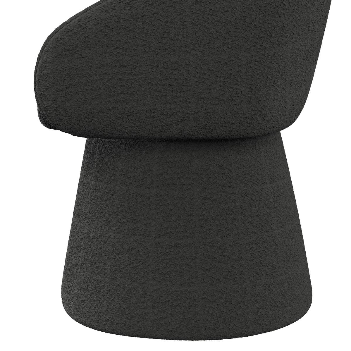 Armlehnstuhl Maia Schwarz Chenille Drehbar Gepolstert - Schwarz, MODERN, Textil/Metall (60/84,5/59cm) - Bessagi Home