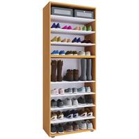 Schuhregal Lona XXL ca.70x183x37cm Buchefarben - Buchefarben/Schwarz, KONVENTIONELL, Holzwerkstoff/Kunststoff (70/183/37cm) - MID.YOU