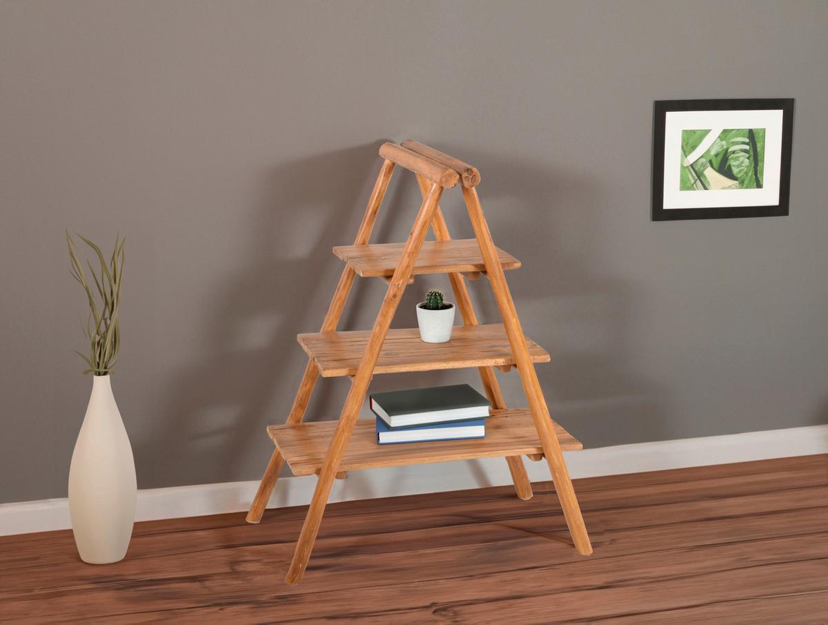 Gartenregal Floris Teak - Braun, Basics, Holz (50/103/75cm) - Gardenson