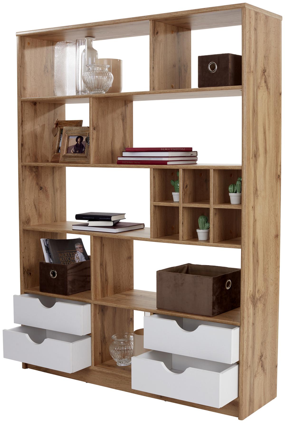 Etajeră Meggy - culoare lemn stejar, Modern, lemn (140/184/32cm) - Modern Living