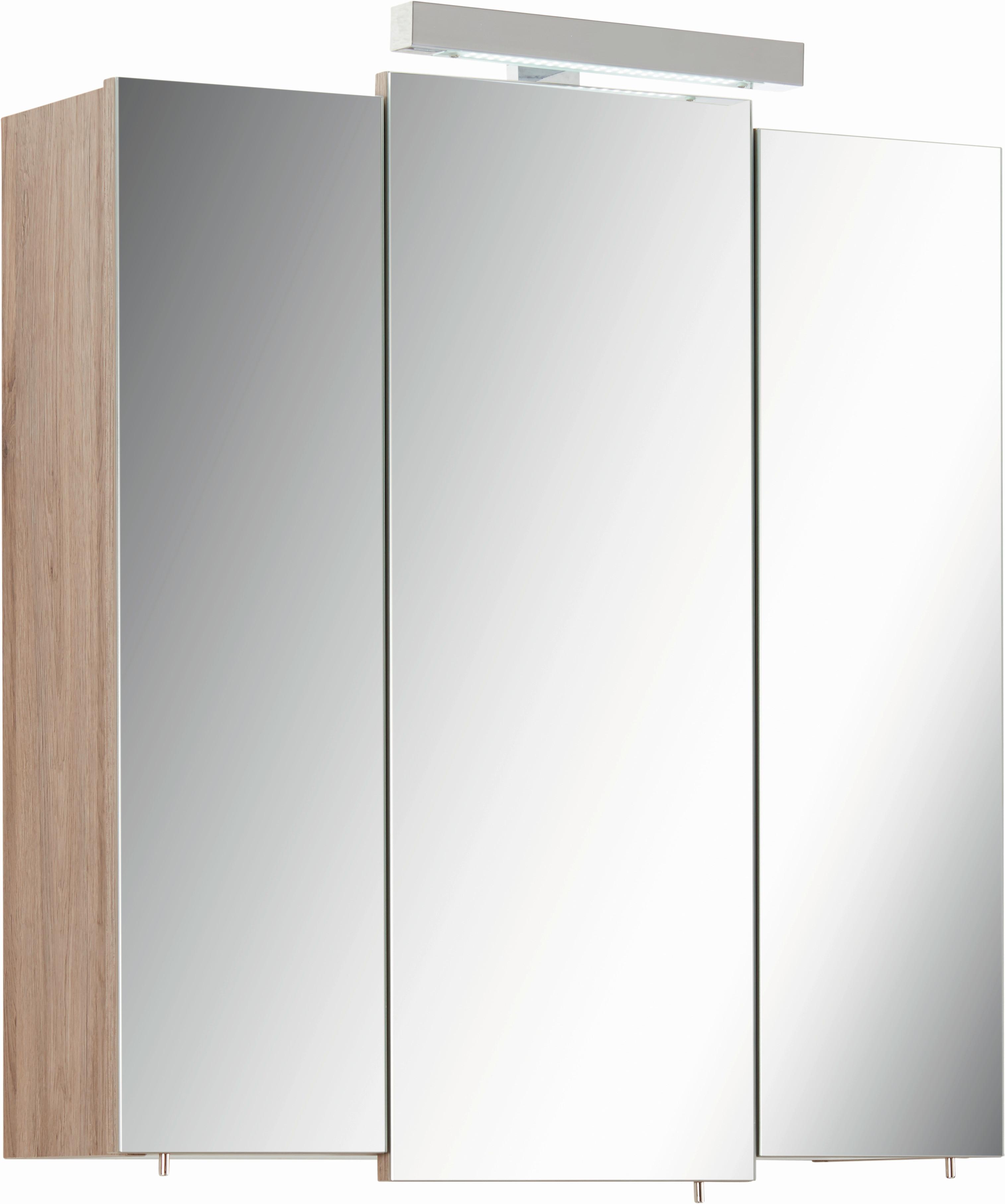 SZAFKA Z LUSTREM ROM/LIVORNO I - kolor dębowy, Basics, materiał drewnopochodny/metal (68/73/20cm) - Carryhome