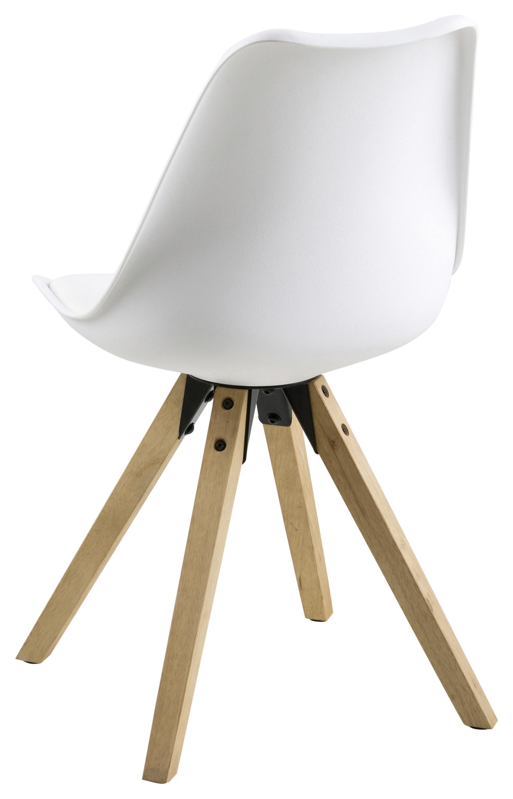 KRZESŁO DIMA - kolor dębowy/biały, Design, tworzywo sztuczne/tkanina (48/85/55cm) - Carryhome