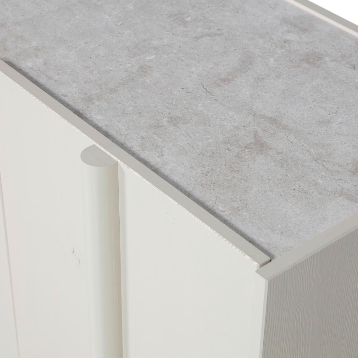 Sideboard Basu Grauweiß B: 200 cm - Grauweiß, Design, Holz (200/85/46cm) - Livetastic