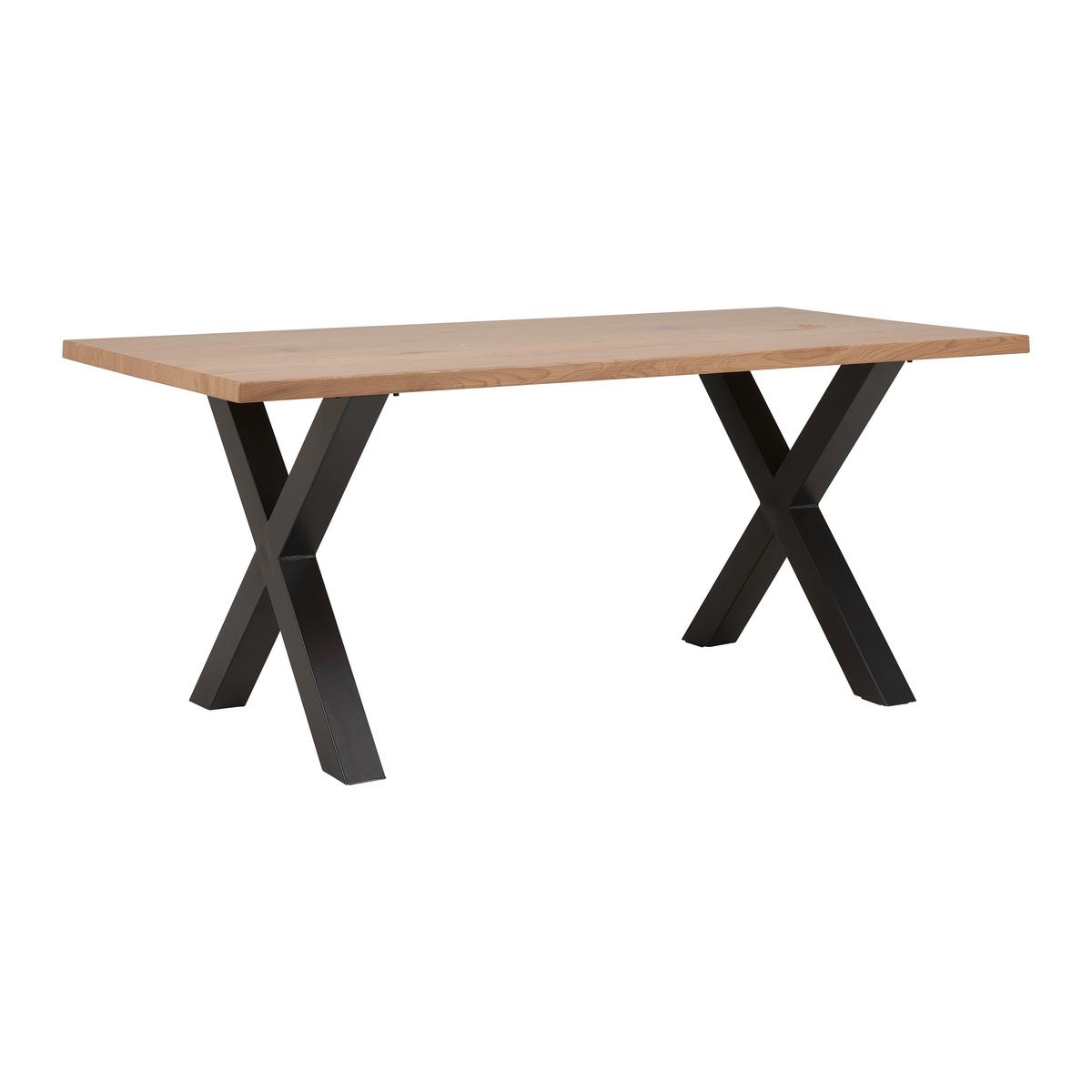 Esstisch Giona in Esche - Eschefarben/Schwarz, Modern, Holzwerkstoff/Metall (180/76/90cm) - Bessagi Home