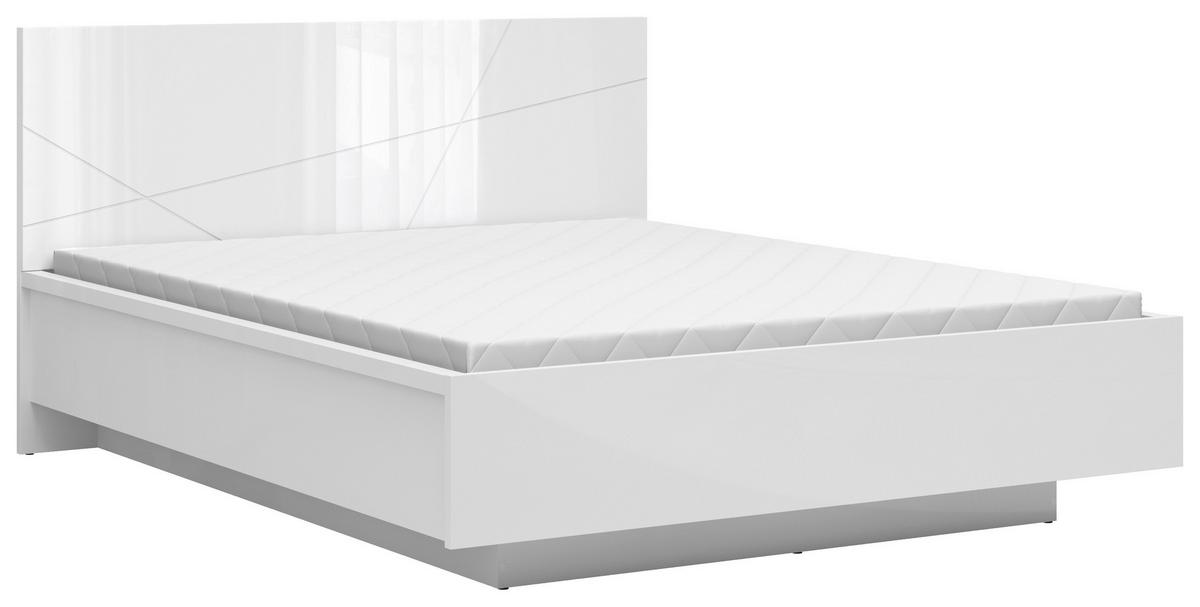 Bett Forn ca. 160x200 cm Weiß Hochglanz - Weiß Hochglanz, MODERN, Holzwerkstoff (160/200cm) - MID.YOU