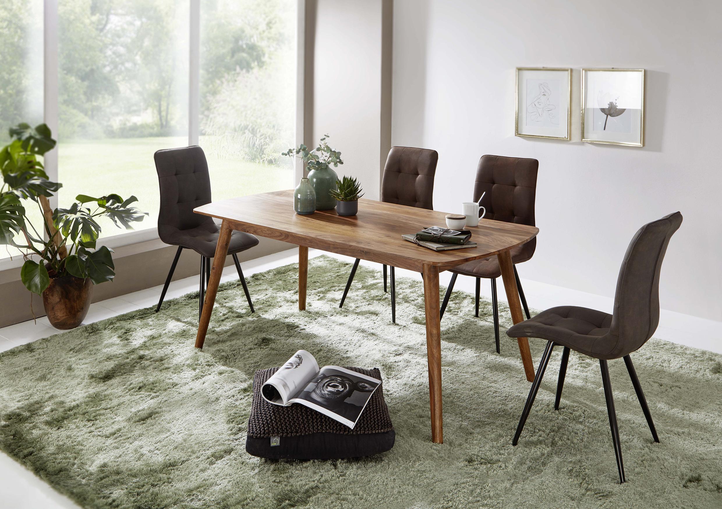 Esstisch "WL5.572" , ca 120x60x77 cm , aus Sheesham - Sheeshamfarben, MODERN, Holz (120/77/60cm) - MID.YOU
