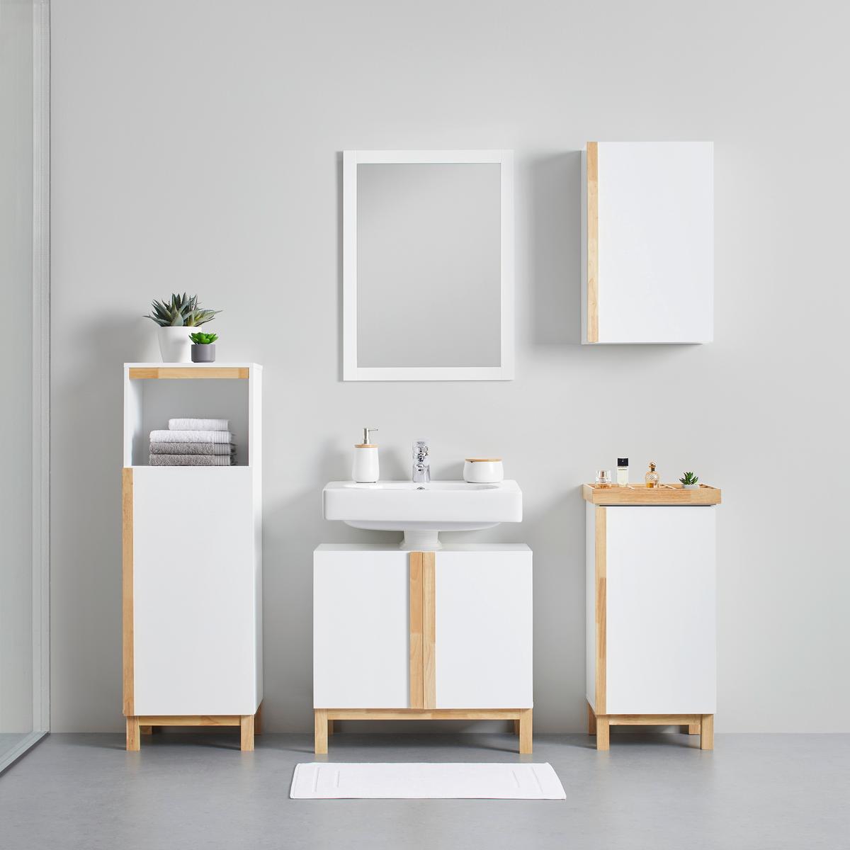 Hängeschrank Rico Weiß ca. 42x66x20 cm - Naturfarben/Weiß, MODERN, Holz (42/66/20cm) - Bessagi Home