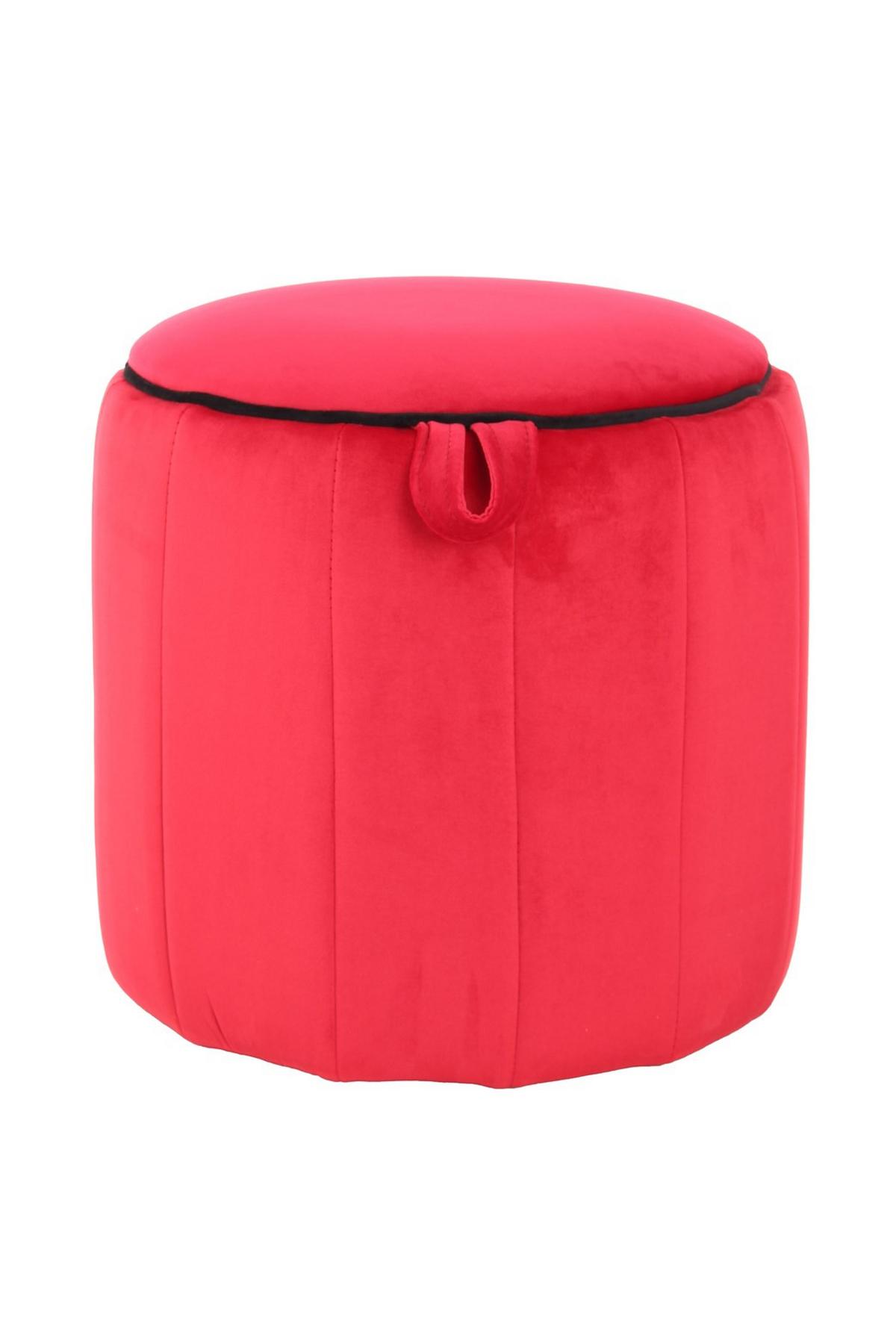 Hocker Reese 100 - Rot, Design, Textil (43/42/43cm) - Kayoom