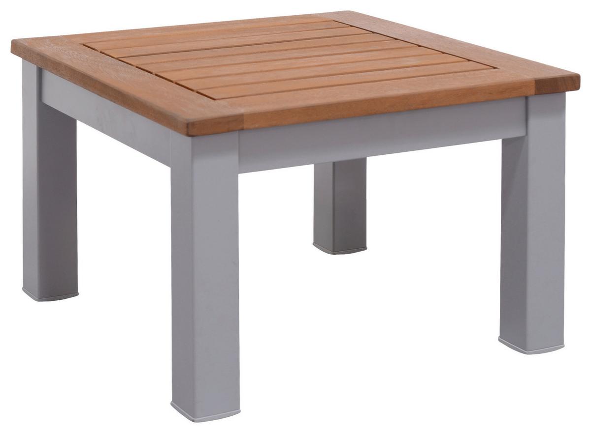 Loungegarnitur Julian 1 Hellgrau Echtholz - Hellgrau, MODERN, Holz/Metall (138,2/73/76,6cm)