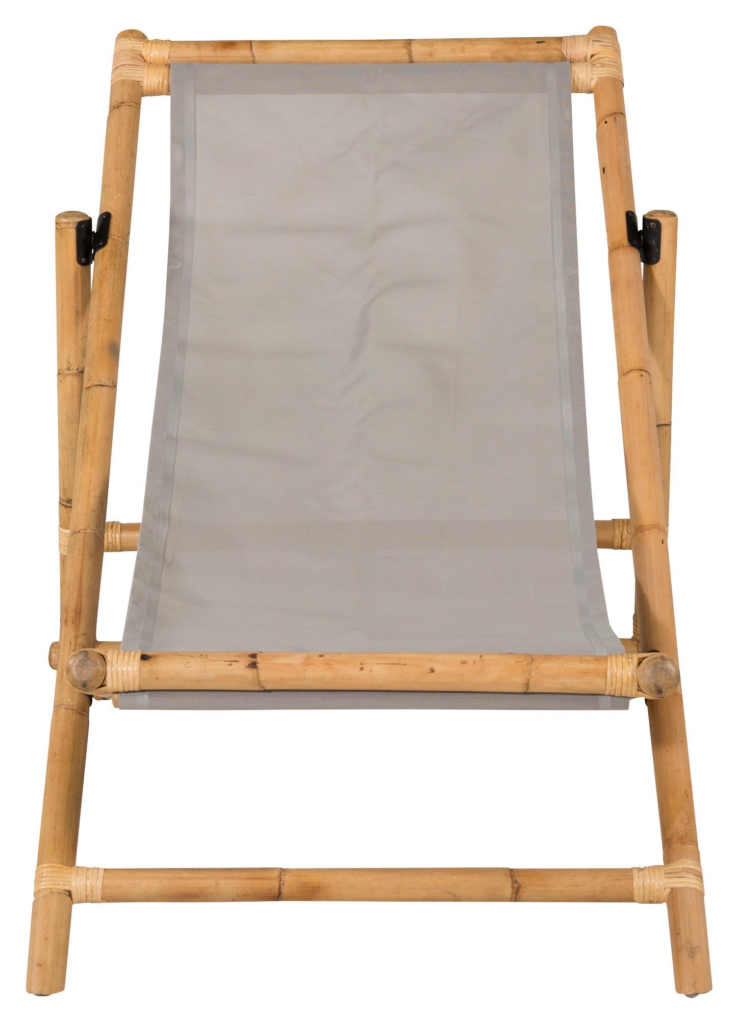 Strandstuhl Cane Bambus Rattan ca. 73x79 cm - Grau, KONVENTIONELL, Holz/Textil (73/79/73cm) - Gardenson