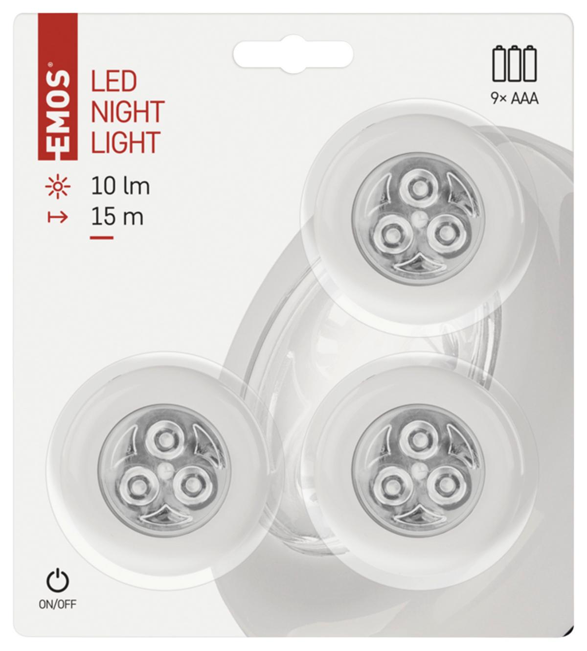 LED Éjszakai Irányfény 3db-Os - fehér, Basics, műanyag (0.68/0.68/0.23cm)