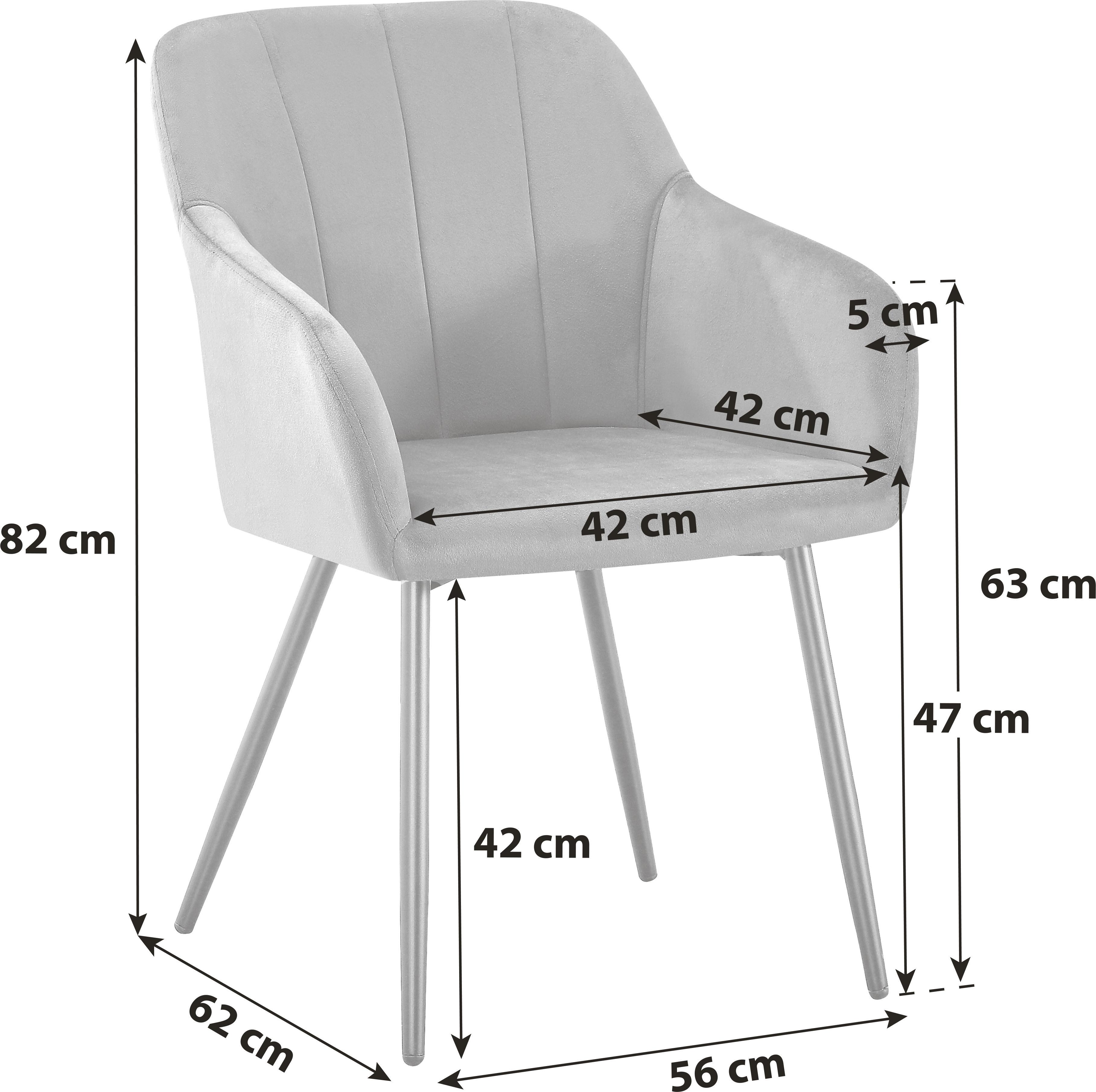 Scaun cu brate JENKE - antracit/negru, Konventionell, metal/textil (56/82/62cm) - Based