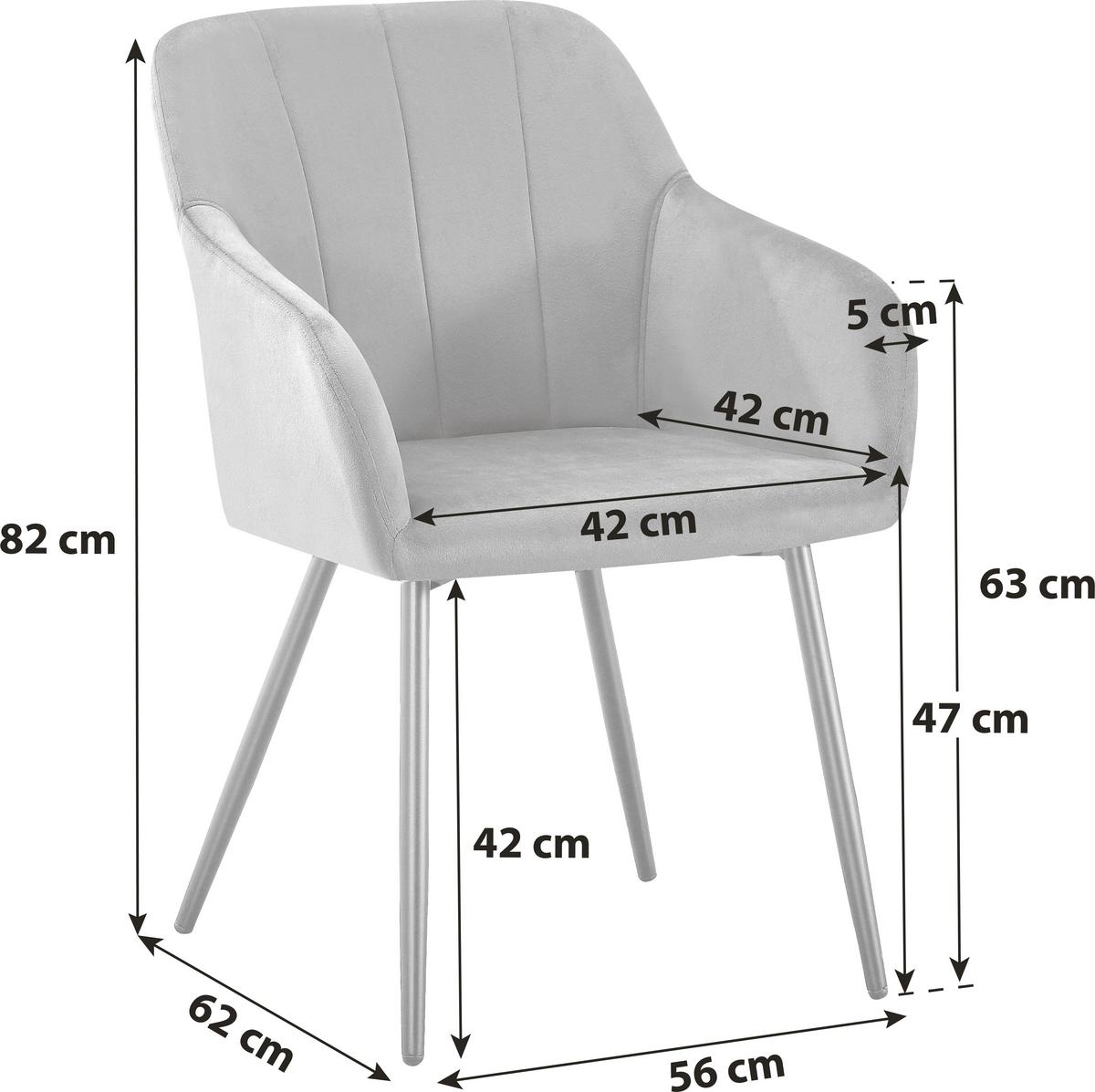 Scaun cu brate JENKE - antracit/negru, Konventionell, metal/textil (56/82/62cm) - Based