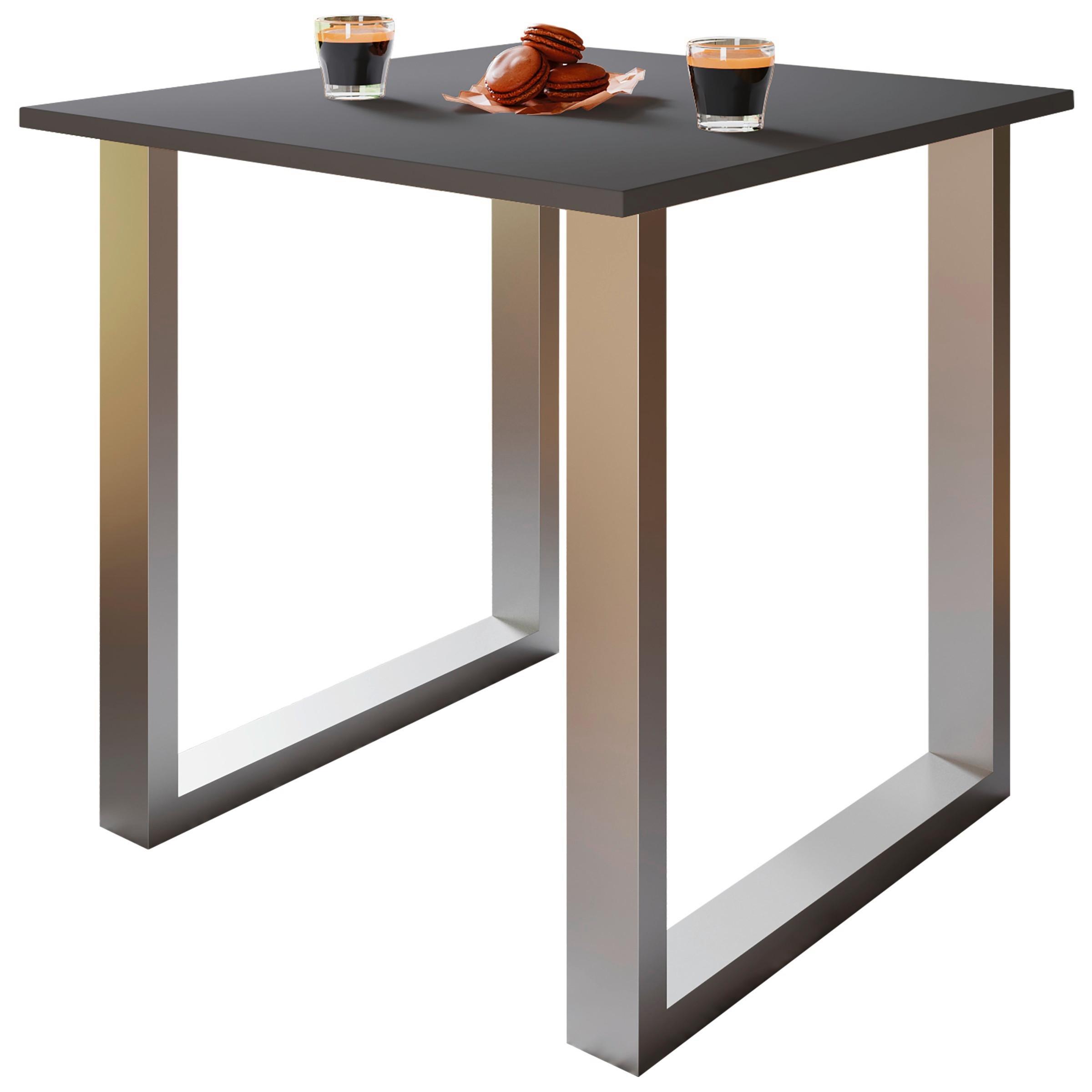 SCHREIBTISCH LONA - Silberfarben/Silbereichenfarben, Design, Holzwerkstoff/Metall (80/76/80cm) - MID.YOU