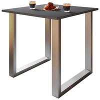SCHREIBTISCH LONA - Silberfarben/Silbereichenfarben, Design, Holzwerkstoff/Metall (80/76/80cm) - MID.YOU