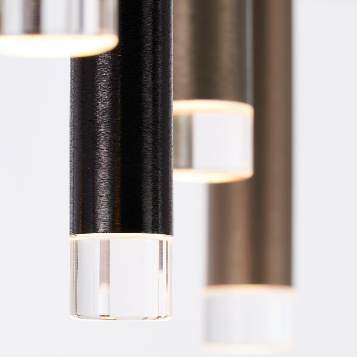 LAMPA SUFITOWA LED G93767/20 CEMBALO - czarny/kolor aluminiowy, Design, tworzywo sztuczne/metal (50,5/21,5cm)