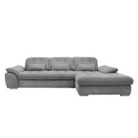 Ecksofa Rigatti mit Bettkasten ca. 314x184 cm Silberfarben - Chromfarben/Anthrazit, MODERN, Textil/Metall (314/184cm) - Livetastic