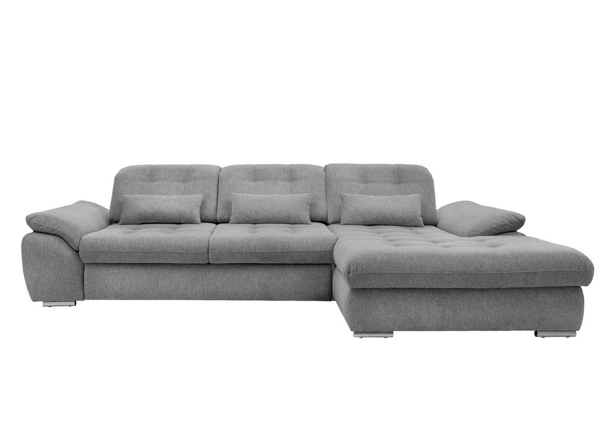 Ecksofa Rigatti mit Bettkasten ca. 314x184 cm Silberfarben - Chromfarben/Anthrazit, MODERN, Textil/Metall (314/184cm) - Livetastic