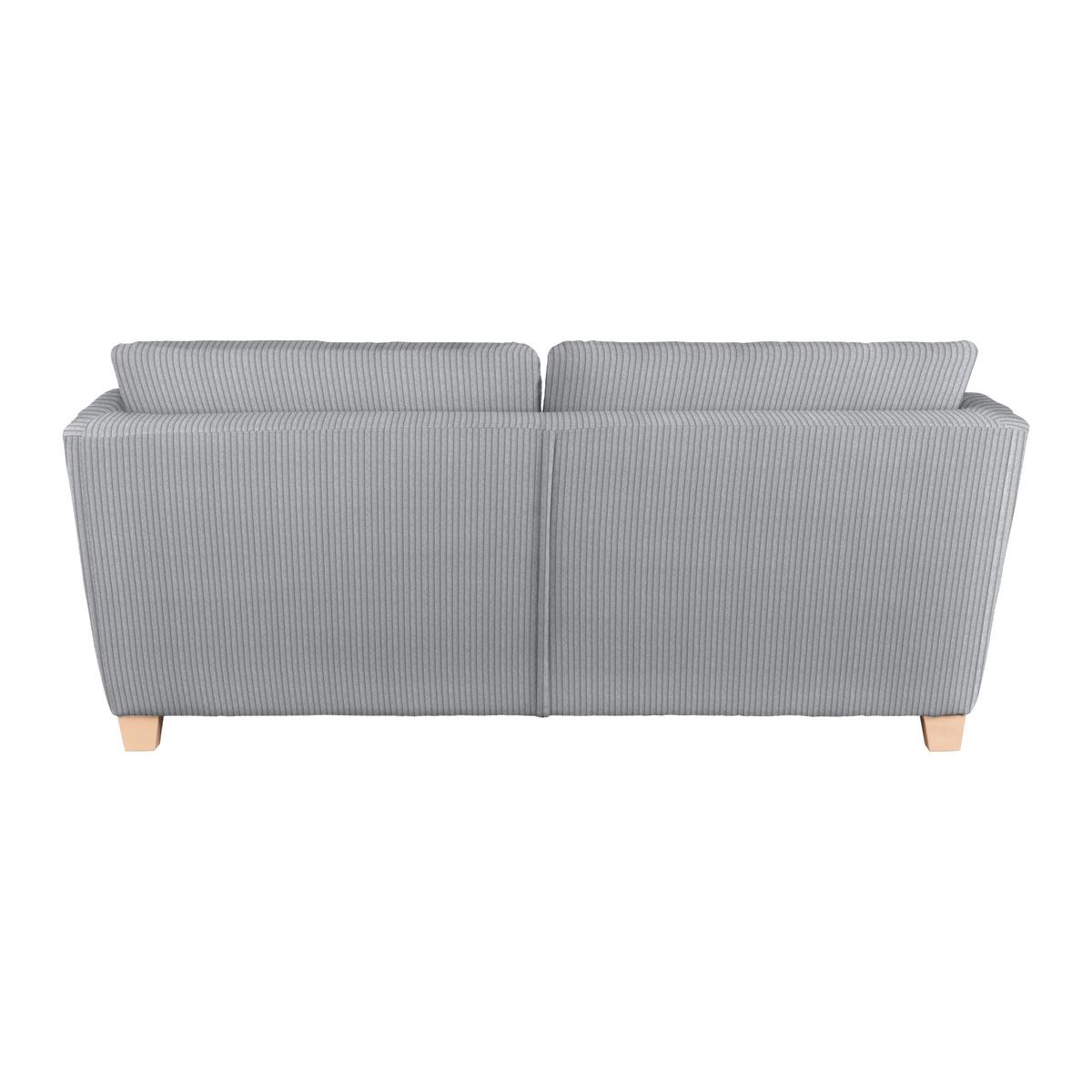 3-Sitzer-Sofa Devado Hellgrau Cord - Hellgrau/Naturfarben, Holz/Textil (216/70-85/95cm) - Mömax